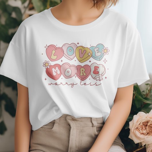 Schattigee Valentijnsdag liefde meer, zorgen minde T-shirt
