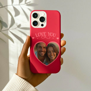 Schattigee Valentijnsdag 'LOVE YOU' & Custom Photo iPhone 15 Case