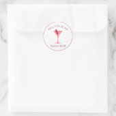 Schattigee Valentijnsdag Martini Esthetisch Rood & Ronde Sticker (Tas)
