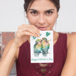 Schattigee Valentijnsdag met papegaaien liefde Feestdagenkaart