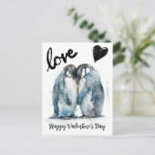 Schattigee Valentijnsdag met pinguïnliefde Briefkaart (Staand voorkant)