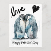 Schattigee Valentijnsdag met pinguïnliefde Briefkaart (Voorkant)