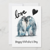 Schattigee Valentijnsdag met pinguïnliefde Feestdagenkaart (Voorkant)