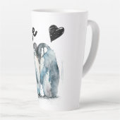Schattigee Valentijnsdag met pinguïnliefde Latte Mok (Rechterhoek)