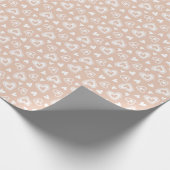 Schattigee Valentijnsdag Peach Hearts Pattern Cadeaupapier (Hoek)