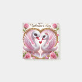 Schattigee Valentijnsdag Pink Swan Post-It Notes (Voorkant)