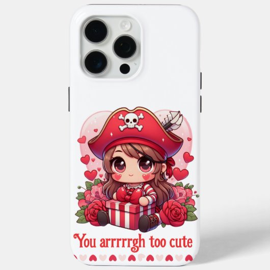 Schattigee Valentijnsdag piraat Case-Mate iPhone Case (Achterkant)