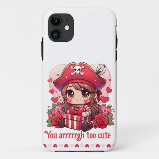 Schattigee Valentijnsdag piraat Case-Mate iPhone Case (Achterkant)