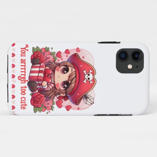 Schattigee Valentijnsdag piraat Case-Mate iPhone Case (Achterkant (horizontaal))