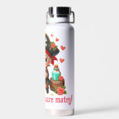 Schattigee Valentijnsdag piraat Waterfles (Achterkant)