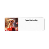 Schattigee Valentijnsdag puppy adreslabel Etiket (Voorkant)