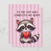 Schattigee Valentijnsdag Raccoon met een hart Feestdagenkaart (Voorkant / Achterkant)