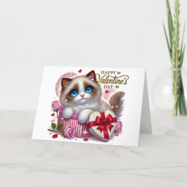 Schattigee Valentijnsdag Ragdoll Cat Bedankt Card