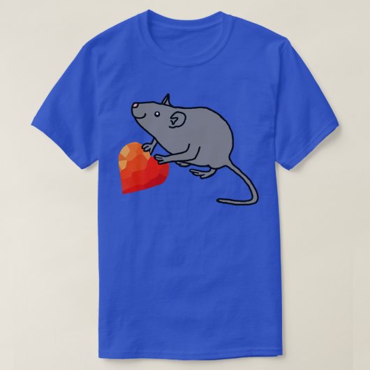 Schattigee Valentijnsdag Rat met Rode Hart Tas T-shirt (Design voorkant)