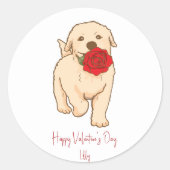 Schattigee Valentijnsdag Ronde Sticker (Voorkant)
