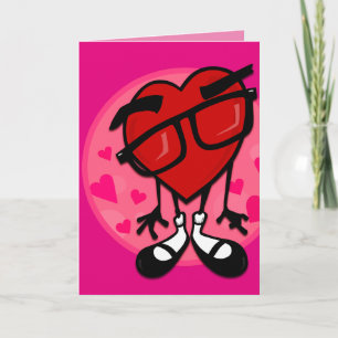 SCHATTIGEE VALENTIJNSDAG ROOD HART ROZE WENSKAART FEESTDAGEN KAART