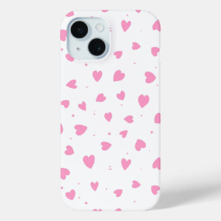 Schattigee Valentijnsdag Roze Harten iPhone / iPad 15 Case