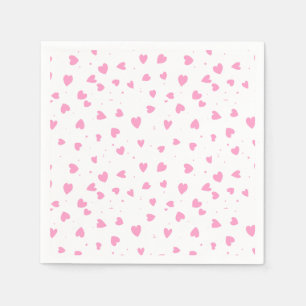 Schattigee Valentijnsdag roze harten Servet
