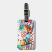 Schattigee Valentijnsdag Teddy Bear Heart Snoepjes Bagagelabel (Voorkant verticaal)