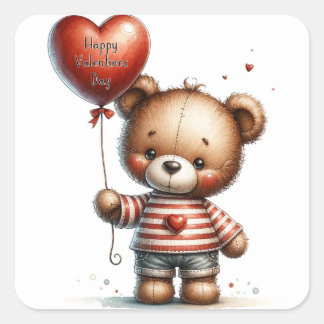 Schattigee Valentijnsdag Teddy Bear Sticker