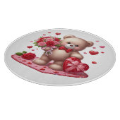 Schattigee Valentijnsdag teddybeer snijplank (Hoek)