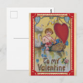 Schattigee  Valentijnsdag Victoriaans Angel Heart Briefkaart (Voorkant / Achterkant)