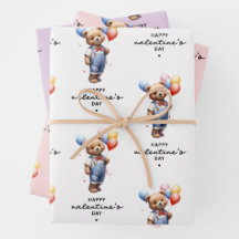 Schattigee Valentijnsdag Waterverf Beer met ballon