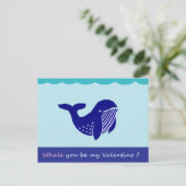 Schattigee Valentijnsdag Whale Funny Briefkaart (Staand voorkant)