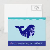 Schattigee Valentijnsdag Whale Funny Briefkaart (Voorkant / Achterkant)