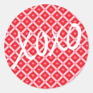 SCHATTIGEE VALENTIJNSDAG XOXO RONDE STICKER