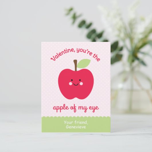 Schattigee Valentijnse Apple Class Feestdagenkaart (Staand voorkant)