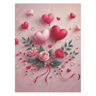 Schattigee Valentijnse ballonnen & rozen Tafelkleed