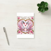 Schattigee Valentijnse Pink Swan Post-It Notes (Kantoor)