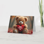 Schattigee Valentijnse teddybeer Kaart (Voorkant)