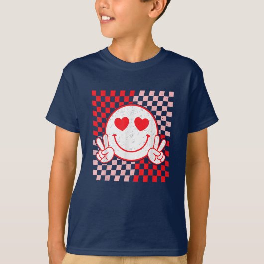 Schattigee Valentijnse Vibes Smile Face Valentijns T-shirt (Voorkant)