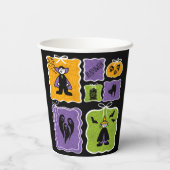 Schattigee Vampier Coquette Halloween Papieren Bekers (Achterkant)