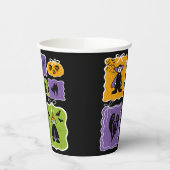 Schattigee Vampier Coquette Halloween Papieren Bekers (Links)