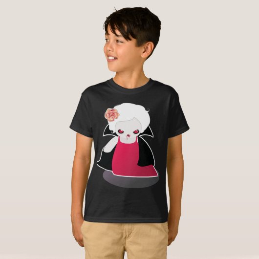 Schattigee Vampier Halloween Shirt - Meisjes shirt (Voorkant volledig)