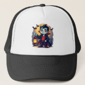Schattigee Vampier met Lantaarn Kawaii Halloween Trucker Pet (Voorkant)