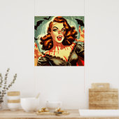 Schattigee Vampier Pin-up Poster (Keuken)