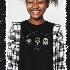 Schattigee Vampier, Weerwolf en Ghost Halloween T-shirt