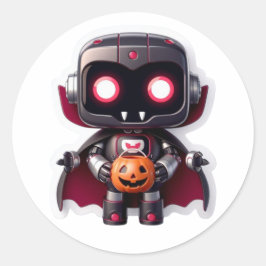 Schattigee Vampierrobot Halloween Trick or treat B Ronde Sticker