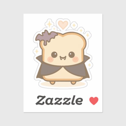 Schattigee vampiertoast sticker (Vel)