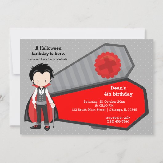 Schattigee vampierverjaardag kaart (Voorkant)