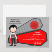 Schattigee vampierverjaardag kaart (Voorkant / Achterkant)