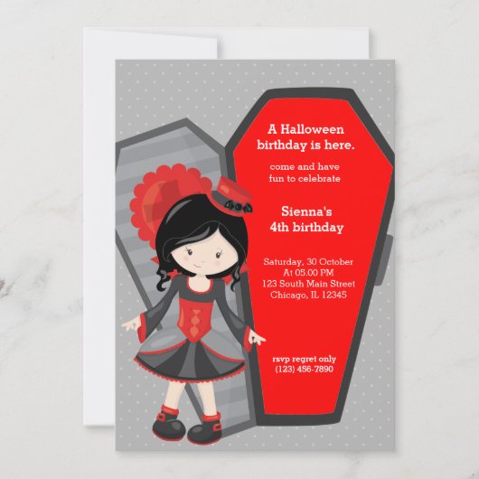 Schattigee vampierverjaardag kaart (Voorkant)