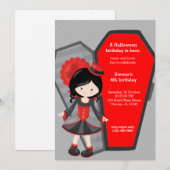 Schattigee vampierverjaardag kaart (Voorkant / Achterkant)