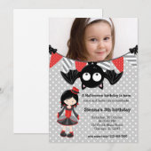 Schattigee vampierverjaardag met een foto kaart (Voorkant / Achterkant)