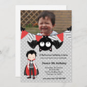 Schattigee vampierverjaardag met een foto kaart (Voorkant / Achterkant)