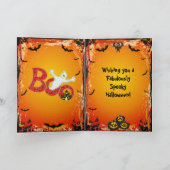 Schattigee Vampire Bat Halloween Kaart (Binnen)